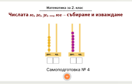 Самоподготовка № 4. Числата 10, 20, 30, ..., 100 - събиране и изваждане