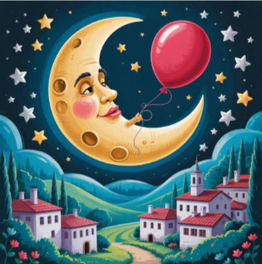 Луната играе с балонче